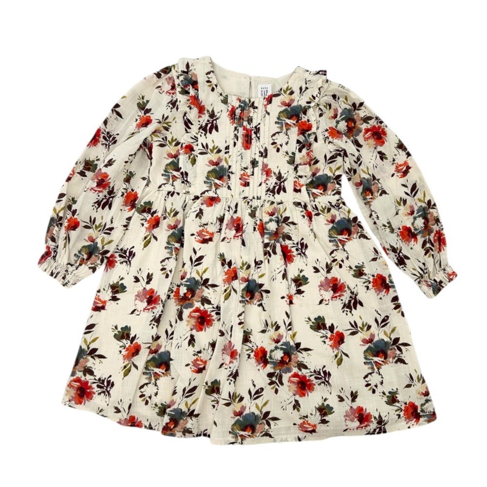 Gap Pintuck Floral Ruffle Dress